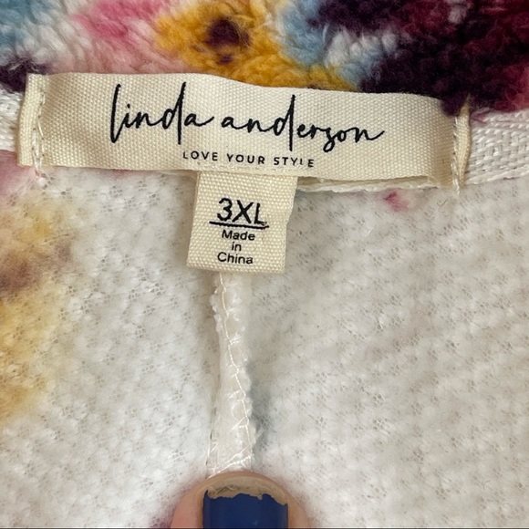 Floral Print Teddy Bear Pullover Jacket SZ 3X NWOT - Picture 2 of 8